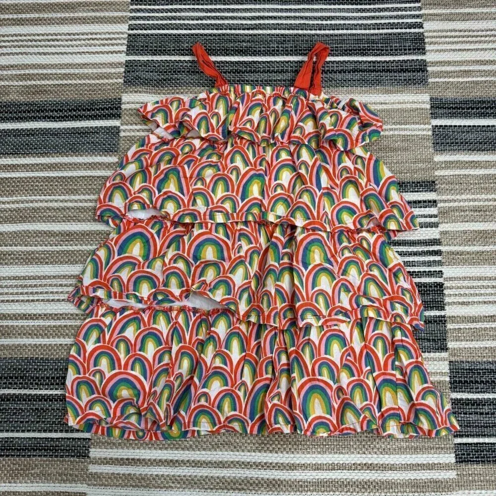 Tucker + Tate Girl Tiered Dress Cotton Sleeveless Playful Rainbow Summer Multi 7